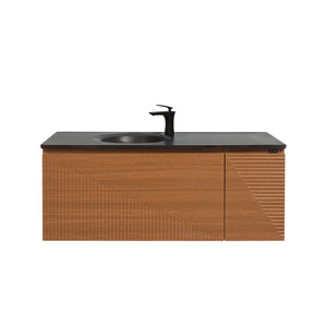 Simon 48'' Floating Bathroom Vanity with Single Matte Black Quartz Sink TONA Bathroom Furniture