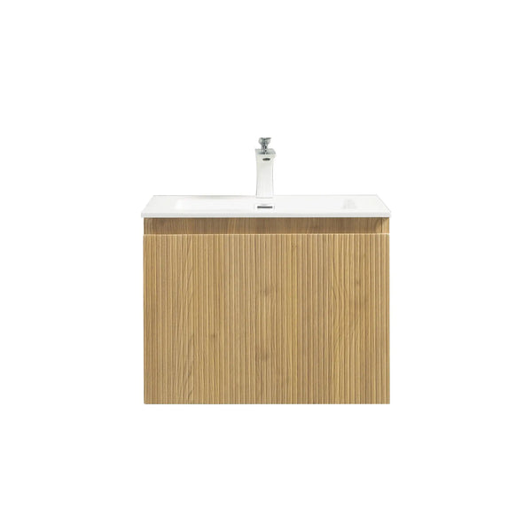 Liner 24'' Floating Single Vanity with White Cultured Marble Top TONA Bathroom Furniture