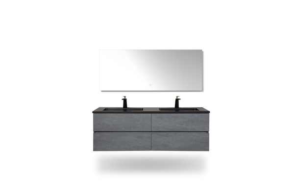 TONA Edi Floating Vanity with Black Quartz Single Sink Countertop (24"-60") TONA Bathroom Furniture