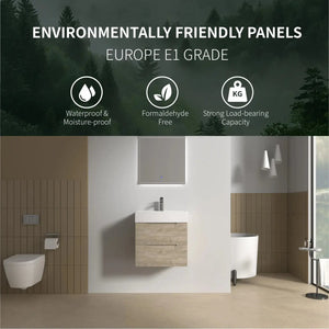Combo-T 24'' Floating Single Vanity with Gloss white Resin Stone Sink TONA Bathroom Furniture