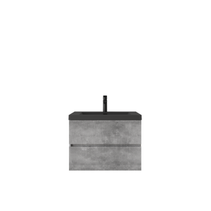 Edi 30'' Ash Grey Single Sink Floating Bathroom Vanity with Black Quartz  Countertop TONA Bathroom Furniture