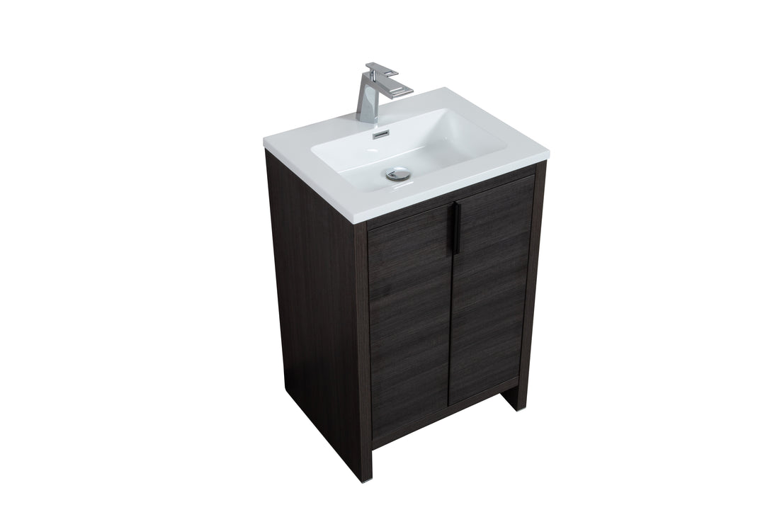 EVANA FREE STANDING VANITY WITH BLACK/WHITE COUNTERTOP (24''-60'')