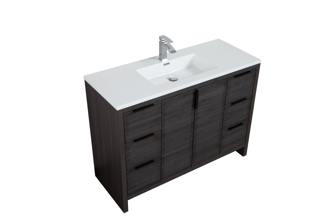 EVANA FREE STANDING VANITY WITH BLACK/WHITE COUNTERTOP (24''-60'')