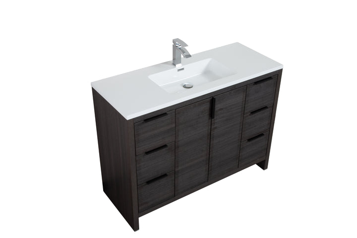 EVANA FREE STANDING VANITY WITH BLACK/WHITE COUNTERTOP (24''-60'')