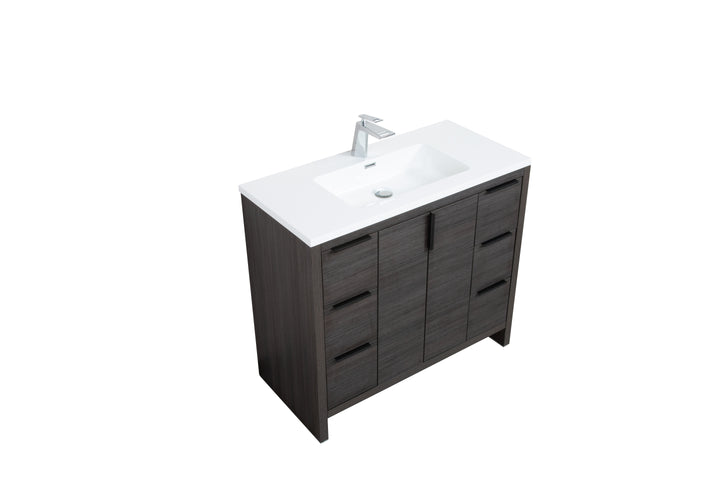 EVANA FREE STANDING VANITY WITH BLACK/WHITE COUNTERTOP (24''-60'')
