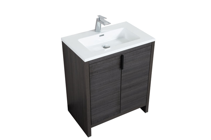 EVANA FREE STANDING VANITY WITH BLACK/WHITE COUNTERTOP (24''-60'')