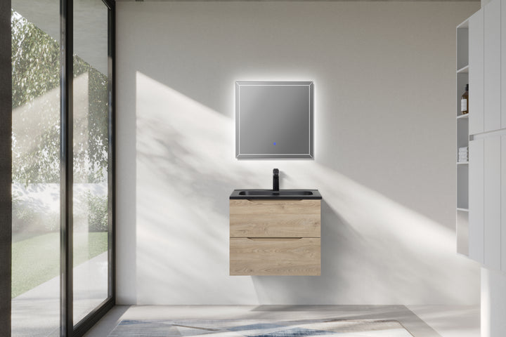 TONA Combo Floating Vanity with Black Countertop (24''-48'')