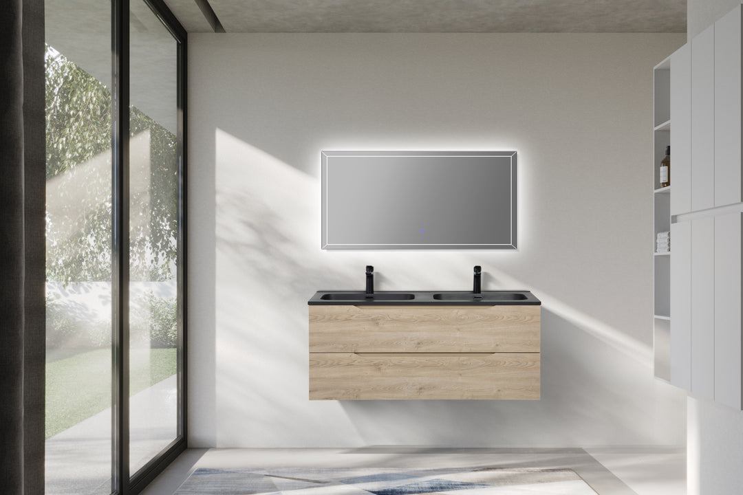 TONA Combo Floating Vanity with Black Countertop (24''-48'')