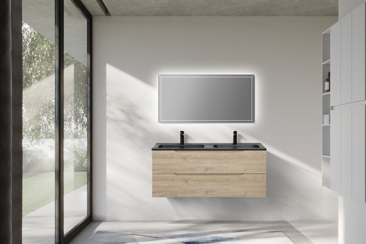 TONA Combo Floating Vanity with Black Countertop (24''-48'')