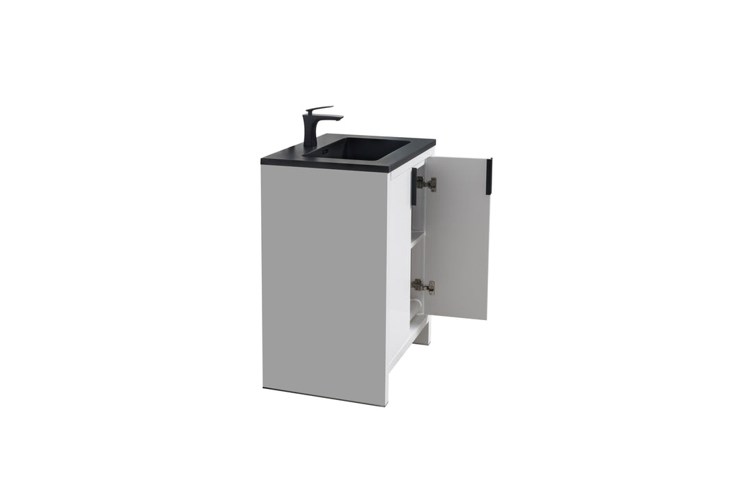EVANA FREE STANDING VANITY WITH BLACK/WHITE COUNTERTOP (24''-60'')