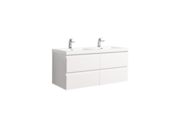 TONA ANGELA FLOATING VANITY SINGLE BASIN WITH WHITE COUNTERTOP (24"- 60")