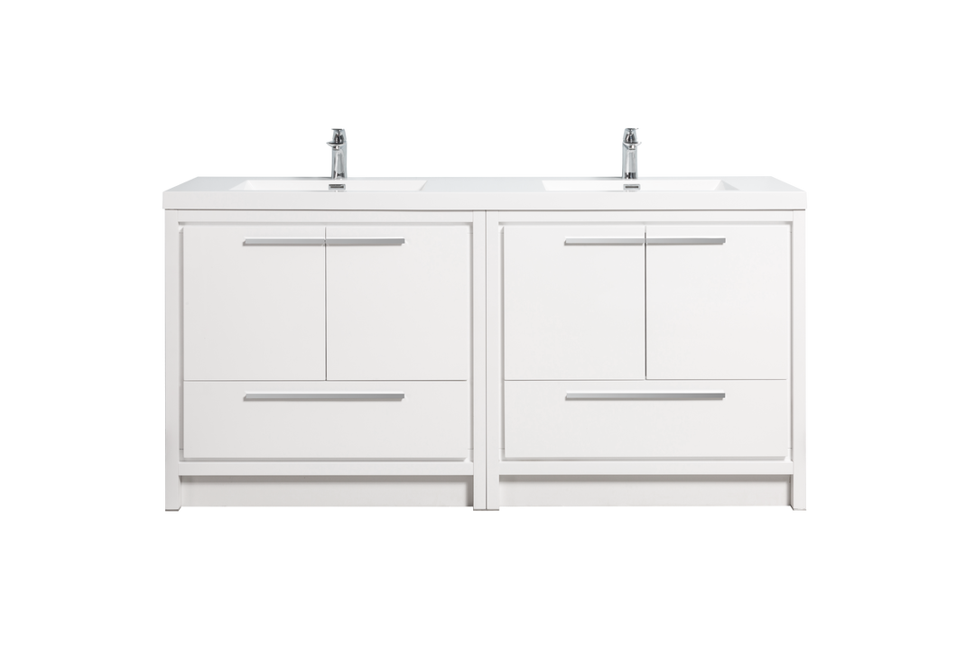 TONA Allier Freestanding Vanity Double Sink with White Countertop (48"-72")