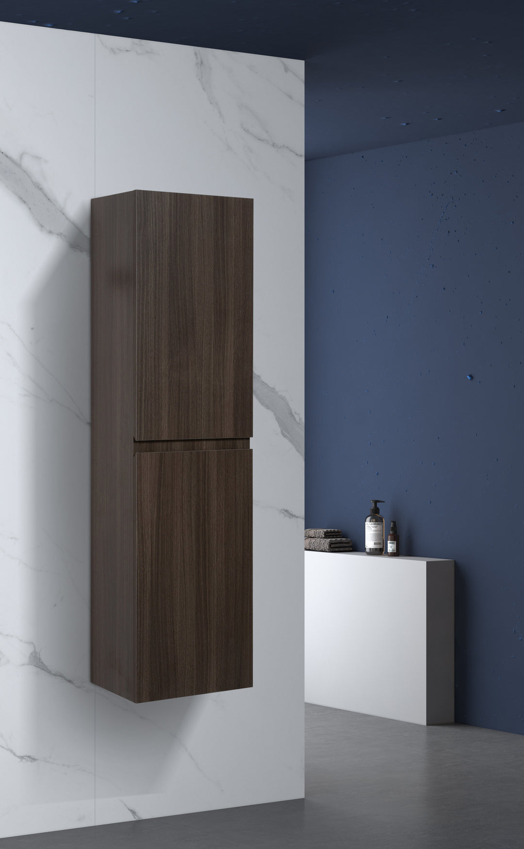 TONA Angela Side Unit Side Cabinet Grey Oak Floating Cabinet 60''