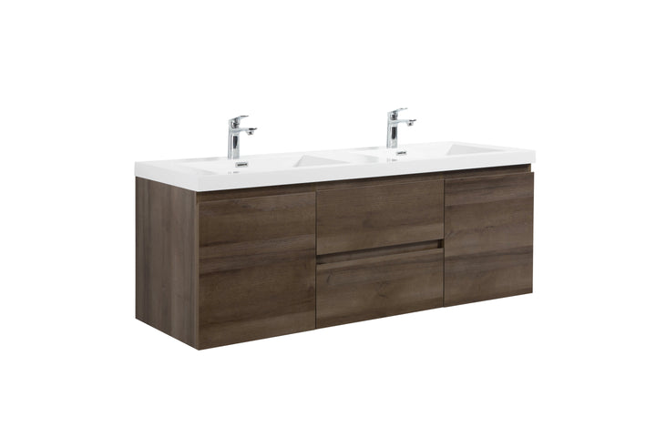 ANGELA-T FREE STANDING VANITY DOUBLE SINK WITH WHITE COUNTERTOP (60"-72")