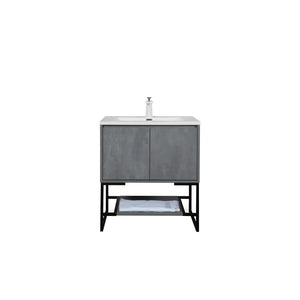 Allen 30'' Freestanding Single Vanity with Solid Surface Basin, Cement Grey TONA Bathroom Furniture