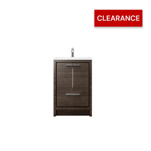 Allier 24'' G.oak Freestanding Vanity with Single White Glossy Sink TONA Bathroom Furniture