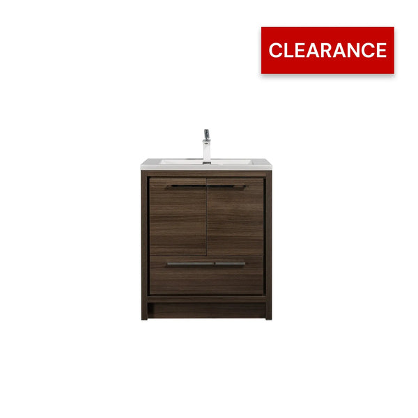 Allier 30'' G.oak Freestanding Vanity with Single White Glossy Sink TONA Bathroom Furniture