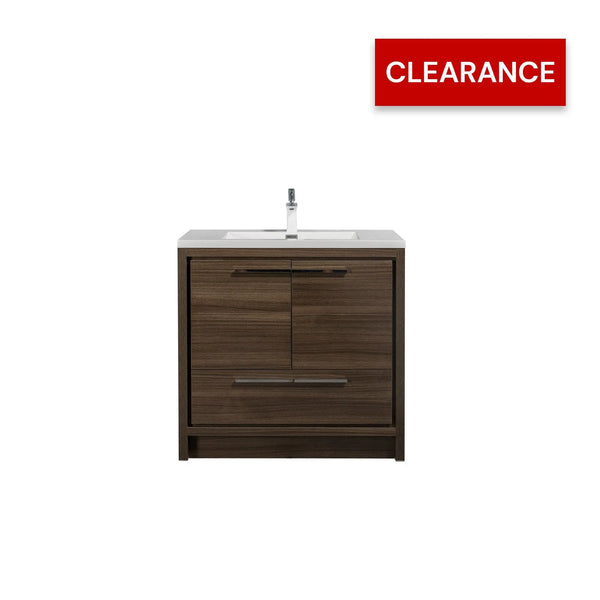 Allier 36'' G.oak Freestanding Vanity with Single White Glossy Sink TONA Bathroom Furniture