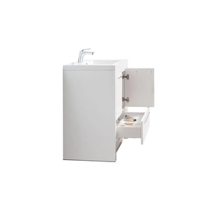 Allier 24'' White Freestanding Vanity with Single White Glossy Sink TONA Bathroom Furniture