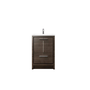 Allier 24'' G.oak Freestanding Vanity with Single White Glossy Sink TONA Bathroom Furniture