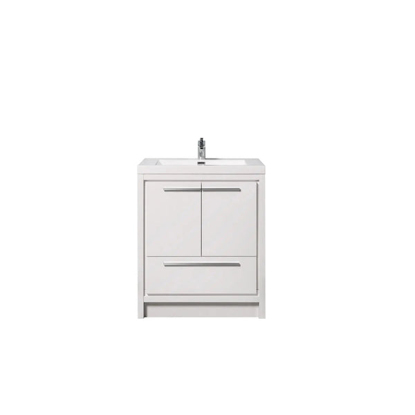 Allier 24'' White Freestanding Vanity with Single White Glossy Sink TONA Bathroom Furniture