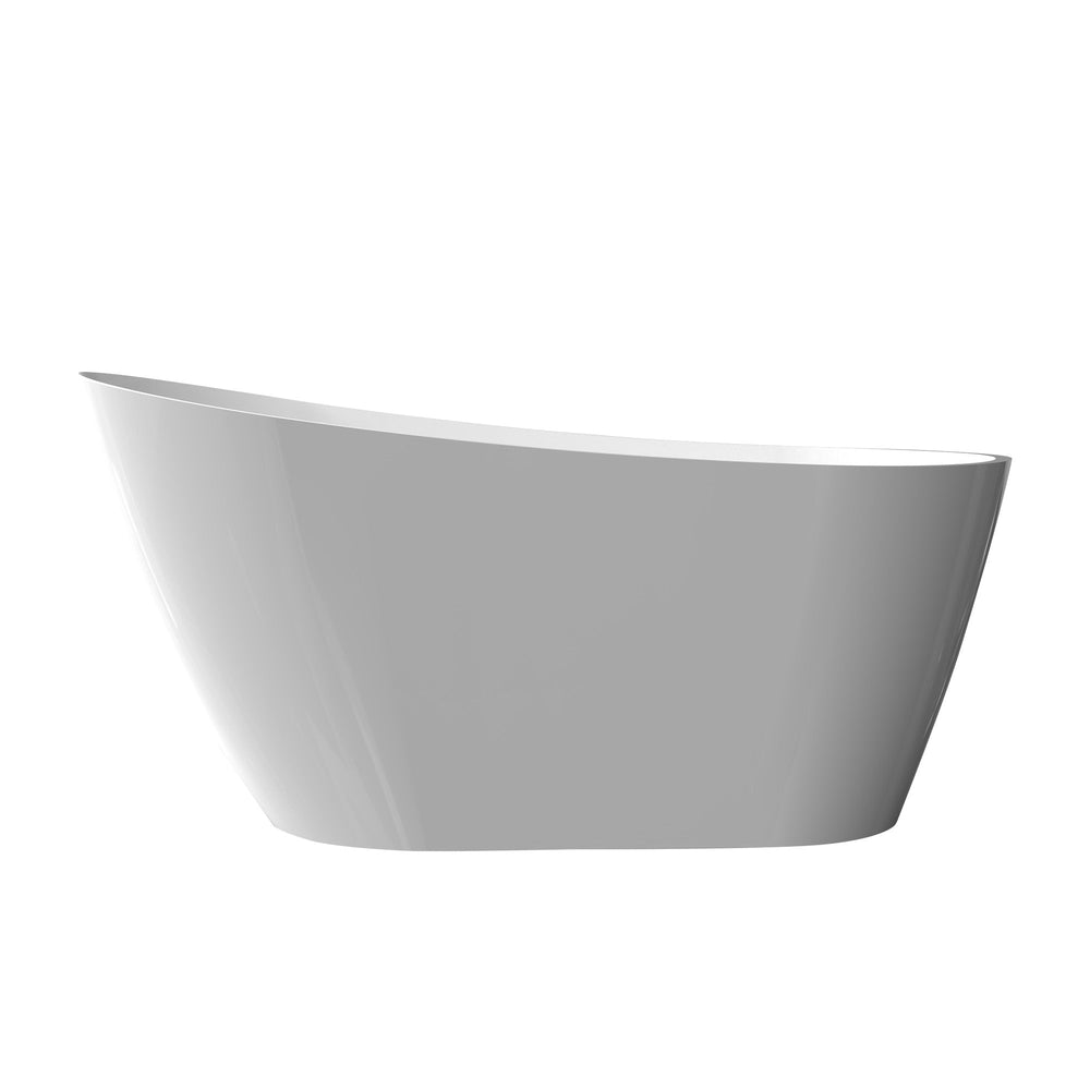 Allure Glossy White Elegant Sloped Freestanding Acrylic Bathtub (59'' /67'') TONA Bathroom Furniture