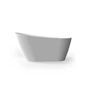 Allure Glossy White Elegant Sloped Freestanding Acrylic Bathtub (59''/67'') TONA Bathroom Furniture