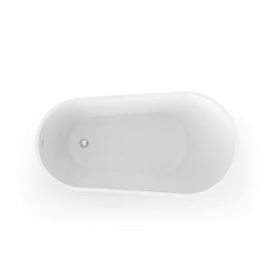 Allure Glossy White Elegant Sloped Freestanding Acrylic Bathtub (59'' /67'') TONA Bathroom Furniture