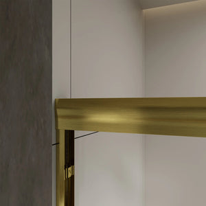 Aluminum Frame 56-60" x 72"  Double Sliding Shower Door in Brushed Gold TONA Bathroom Furniture