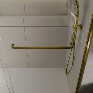 Aluminum Frame 56-60" x 72"  Double Sliding Shower Door in Brushed Gold TONA Bathroom Furniture
