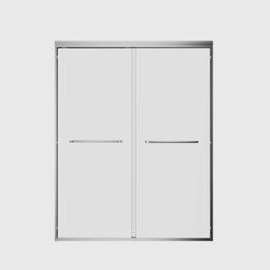 Aluminum Frame 56-60" x 72"  Double Sliding Shower Door in Brushed Nickel TONA Bathroom Furniture