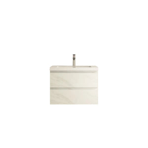 Angela 30'' Jazz White Floating Single Vanity with White Countertop TONA Bathroom Furniture