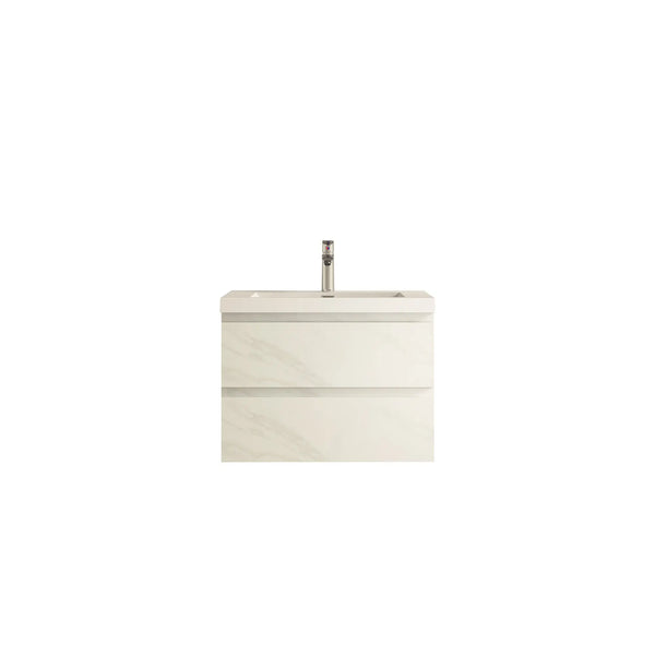 Angela 30'' Jazz White Floating Single Vanity with White Countertop TONA Bathroom Furniture