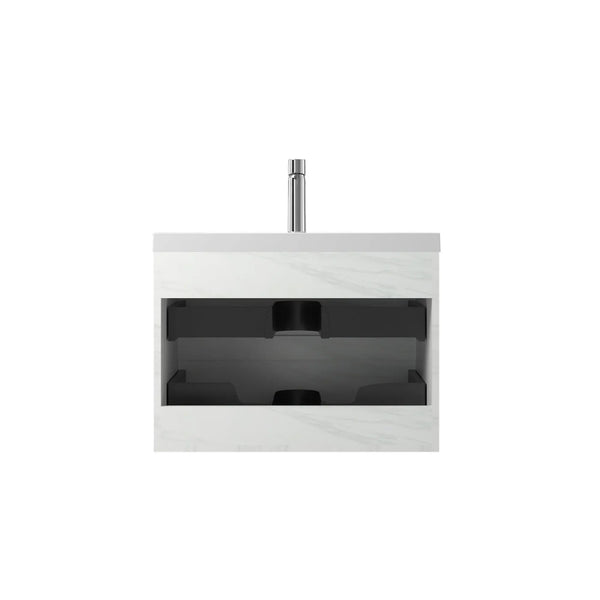 Angela 30'' Jazz White Floating Single Vanity with White Countertop TONA Bathroom Furniture
