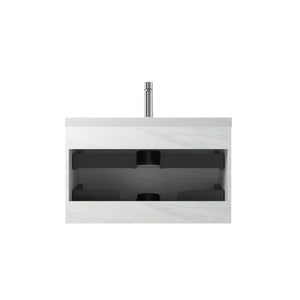 Angela 36'' Jazz White Floating Single Vanity with White Countertop TONA Bathroom Furniture