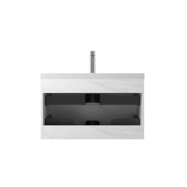 Angela 36'' Jazz White Floating Single Vanity with White Countertop TONA Bathroom Furniture