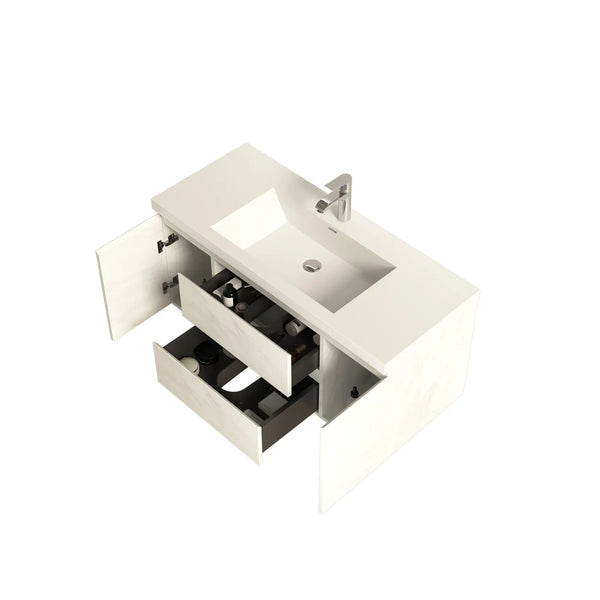 Angela 48'' Jazz White Floating Single Vanity with White Countertop TONA Bathroom Furniture