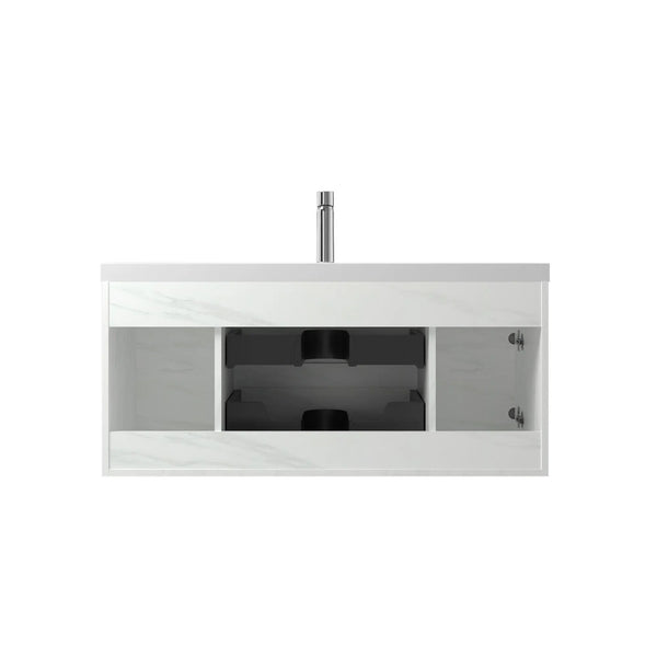 Angela 48'' Jazz White Floating Single Vanity with White Countertop TONA Bathroom Furniture