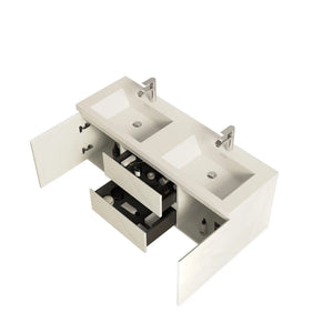 Angela 60'' Jazz White Floating Single Vanity with White Countertop TONA Bathroom Furniture