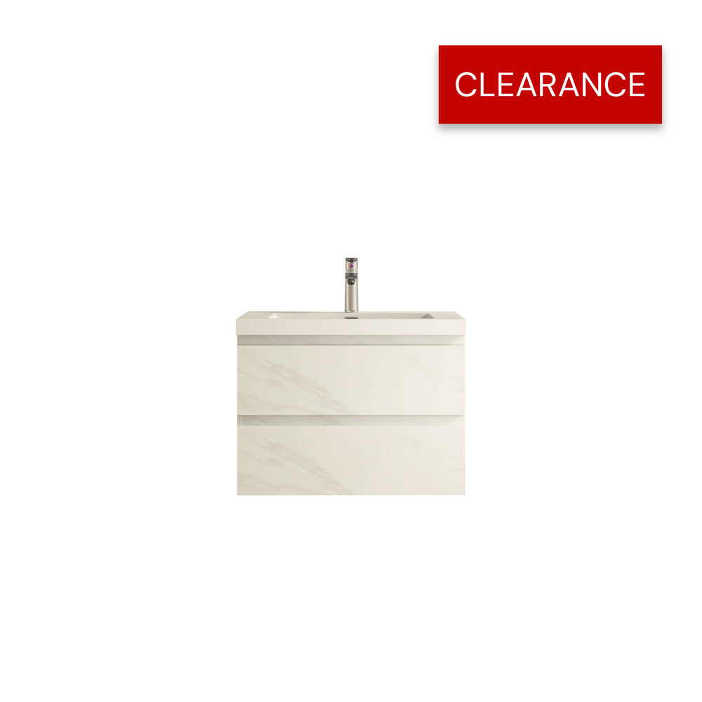 Angela 30'' Jazz White Floating Single Vanity with White Countertop