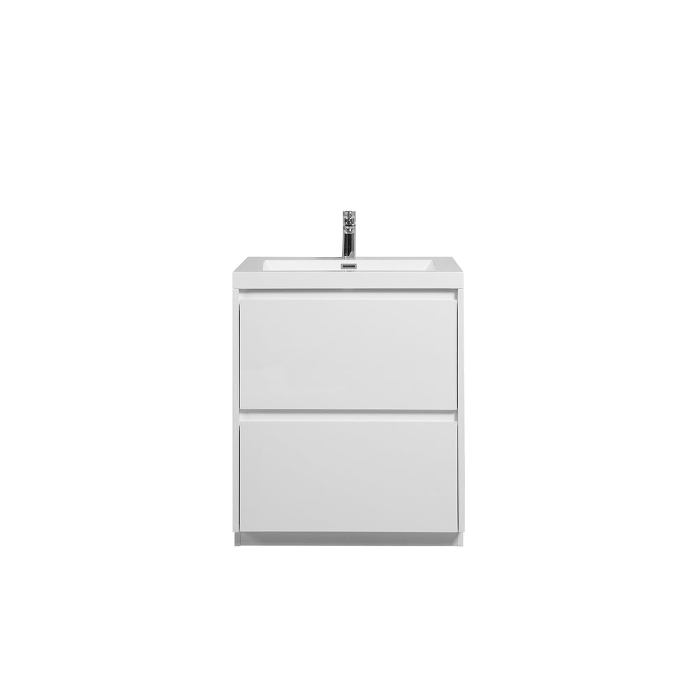 Angela-T 24'' Single Sink Bathroom Vanity with White Countertop in HG.White