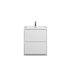 Angela-T 24'' Single Sink Bathroom Vanity with White Countertop in HG.White