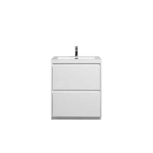 Angela-T 24'' Single Sink Bathroom Vanity with White Countertop in HG.White