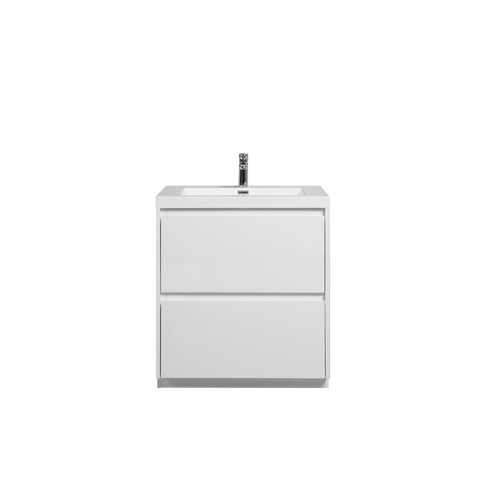Angela-T 30'' Single Sink Bathroom Vanity with White Countertop in HG.White