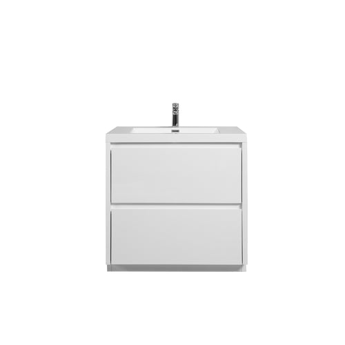 Angela-T 36'' Single Sink Bathroom Vanity with White Countertop in HG.White