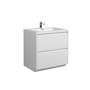 Angela-T 36'' Single Sink Bathroom Vanity with White Countertop in HG.White