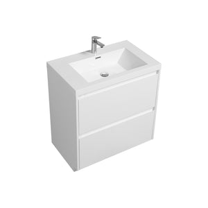 Angela-T 36'' Single Sink Bathroom Vanity with White Countertop in HG.White
