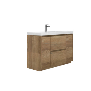 Angela-T 48'' Single Sink Bathroom Vanity with White Countertop in Natural Oak