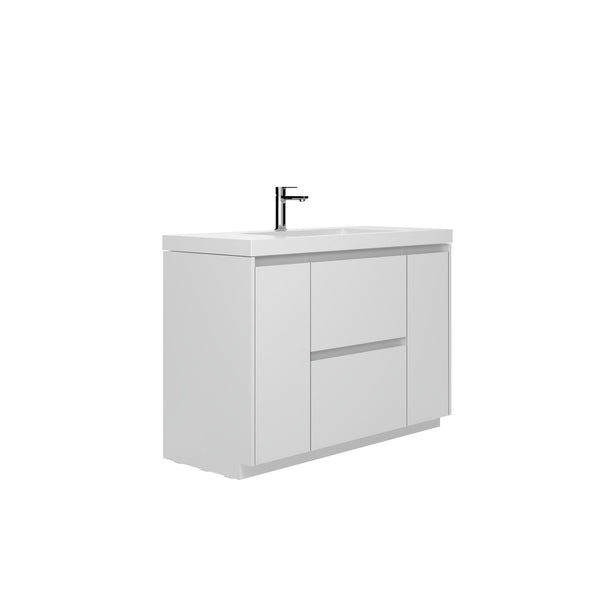Angela-T 48'' Single Sink Bathroom Vanity with White Countertop in HG.White