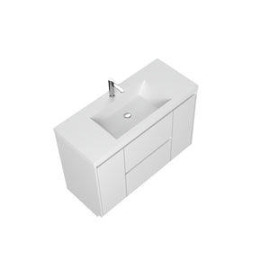 Angela-T 48'' Single Sink Bathroom Vanity with White Countertop in HG.White